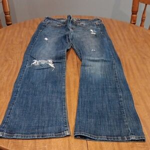 American Eagle Outfitters  Bootcut Distressed Jeans - Dark Blue